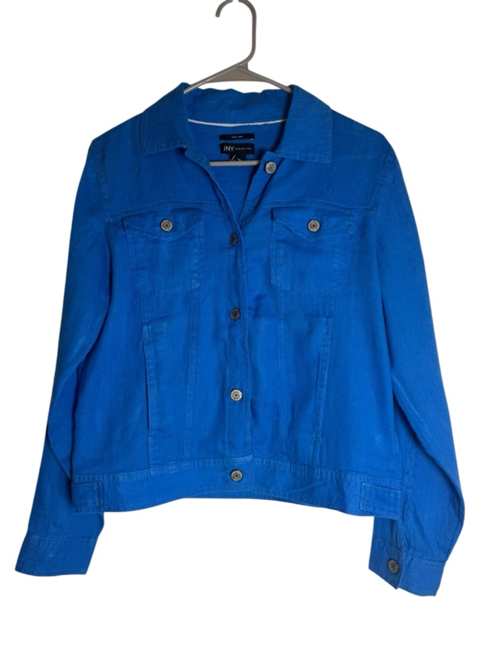 Jones New York Women's Royal Blue 100% Linen Small Jacket